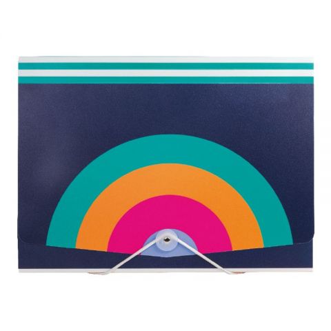 Carpeta acordeón con goma, azul marino