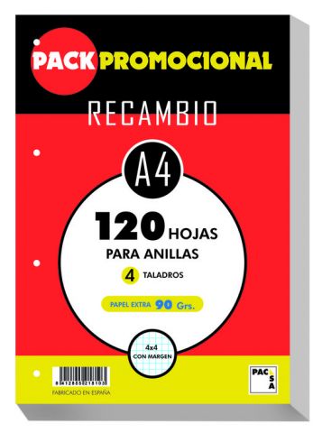 RECAMBIO A4 120H 90GR promoción