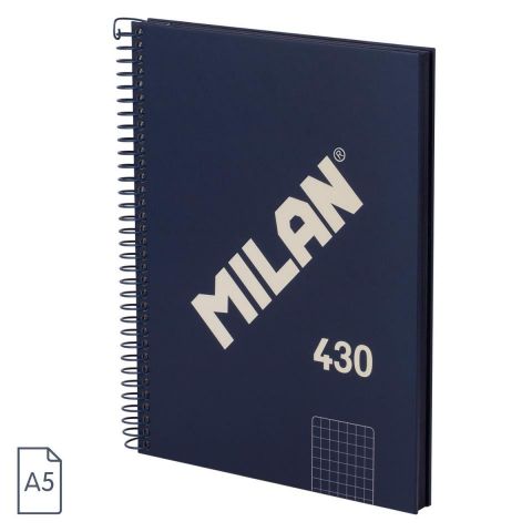 Cuaderno A5 con espiral y tapa dura, papel cuadric