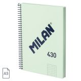 Cuaderno A5 con espiral y tapa dura, papel cuadric