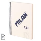 Cuaderno A5 con espiral y tapa dura, papel cuadric