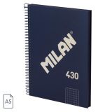 Cuaderno A5 con espiral y tapa dura, papel cuadric