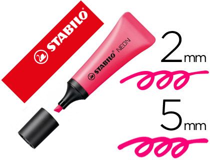 MARCADOR STABILO NEON ROSA