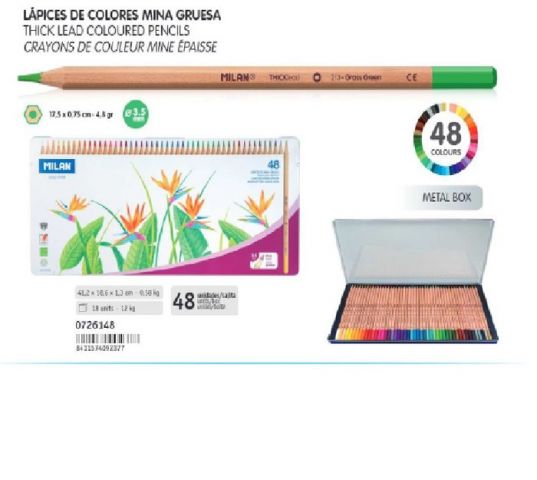 LAPIZ MILAN MINA GRUESA Ø 3,5 MM HEXAGONALES CAJA 