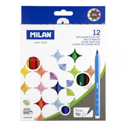 ESTUCHES DE ROTULADRES MILAN PUNTA FINA 12 UND