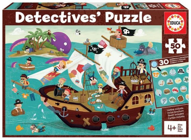 PUZZLE EDUCA 50 PIEZAS PIRATAS DETECTIVES