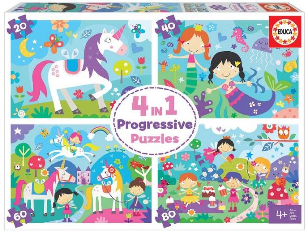 PUZZLE EDUCA 4 IN 1 PUZZLES MUNDO DE FANTASIA 20-4