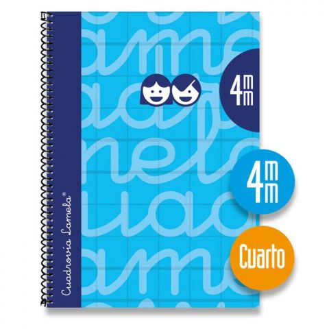 LIBRETA 4º LAMELA FORRADO CUADROVIA 4MM AZUL