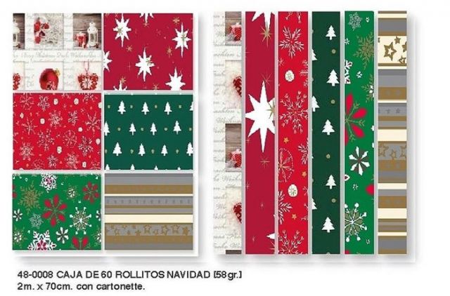 PAPEL REGALO ROLLO 070X2 NAVIDAD 480008