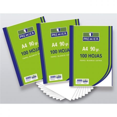 PAPEL A4 90GR LISO PREMIER PAQUETE 100H