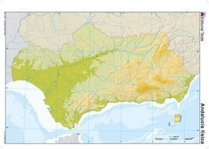 Mapa mudo Andalucia físico Vicens Vives