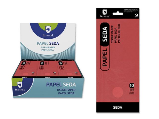 PAPEL SEDA LISO ROJO BOLSA 10 HOJAS