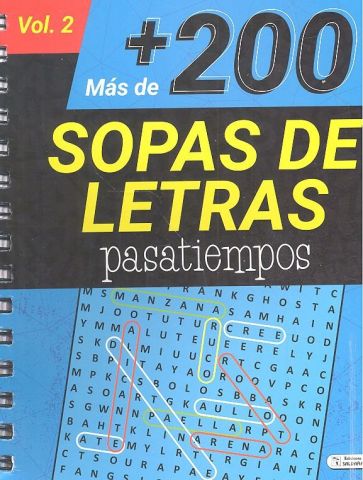 MAS DE 200 SOPAS DE LETRAS PASATIEMPOS VOL 2 AZUL