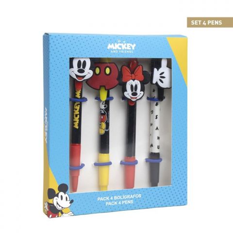 PACK 4 BOLIGRAFOS ESTAMPADOS CON FORMAS MICKEY