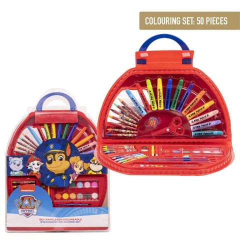 SET PAPELERÍA COLOREABLE 50 PIEZAS PAW PATROL