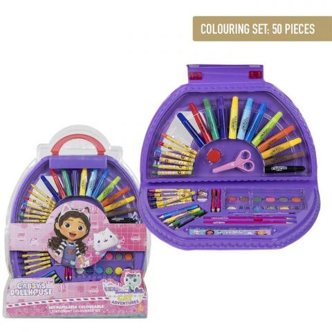 SET PAPELERIA COLOREABLE 50 PIEZAS GABBY´S DOLLHOU